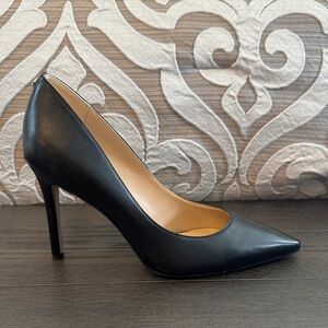 Sam Edelman Black Pointed-Toe Leather High Heel Pump